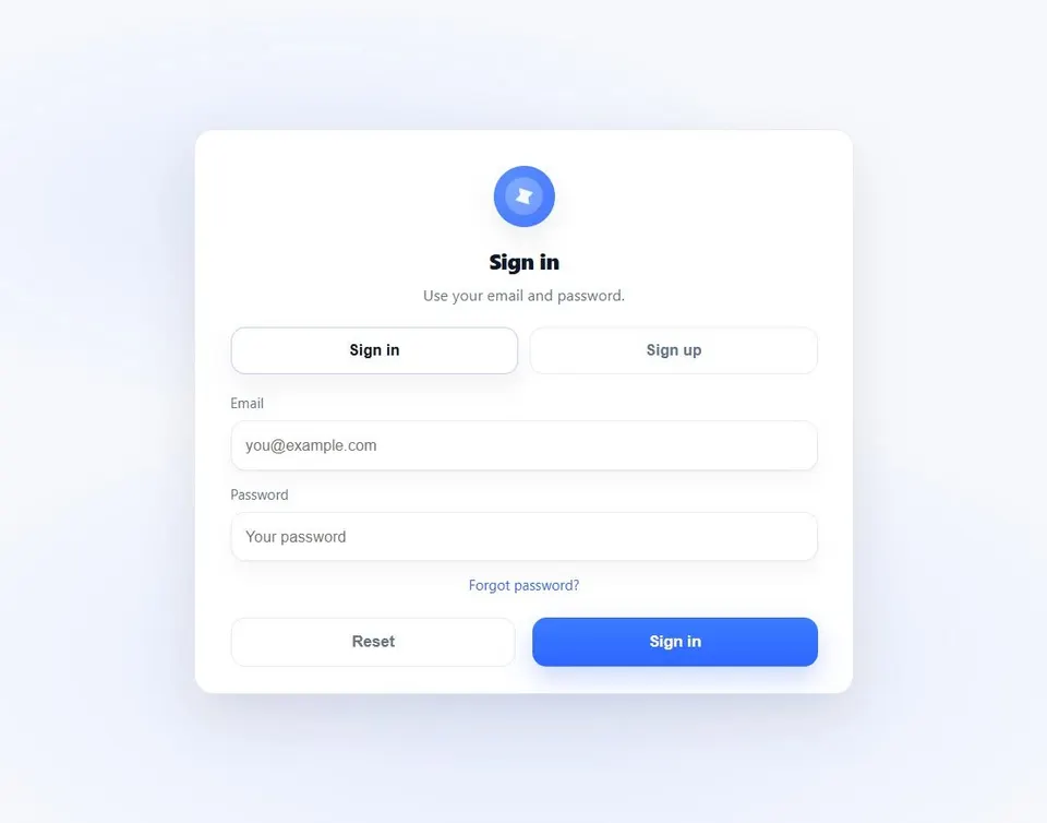 Multi-Factor Authentication sign-in interface with email and password fields.